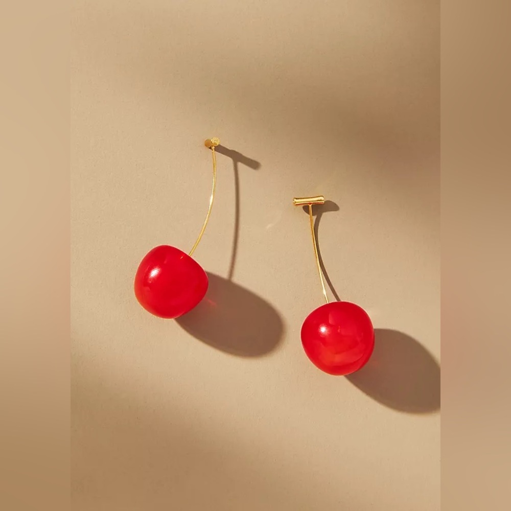 NEW COLORS Anthro Cherry Drop Earrings - Picture 6 of 16